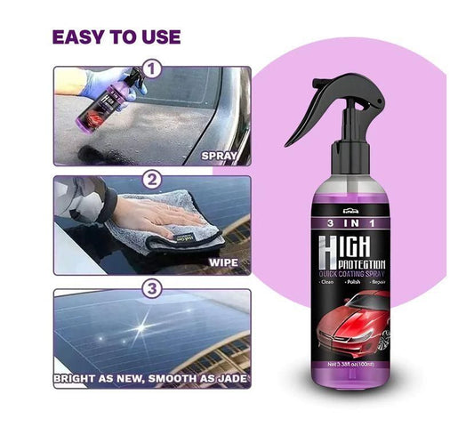 3 in 1 High Protection Coating Spray - Car Wax Polish Spray (Pack of 2)